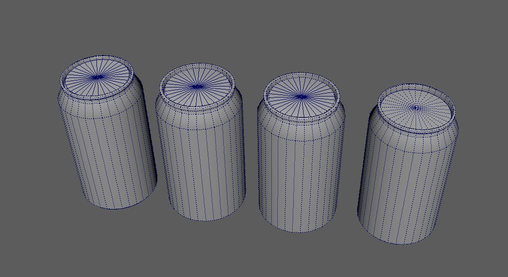 Cool stand fridge set with cans include brand and blank model Low-poly 3D model_34