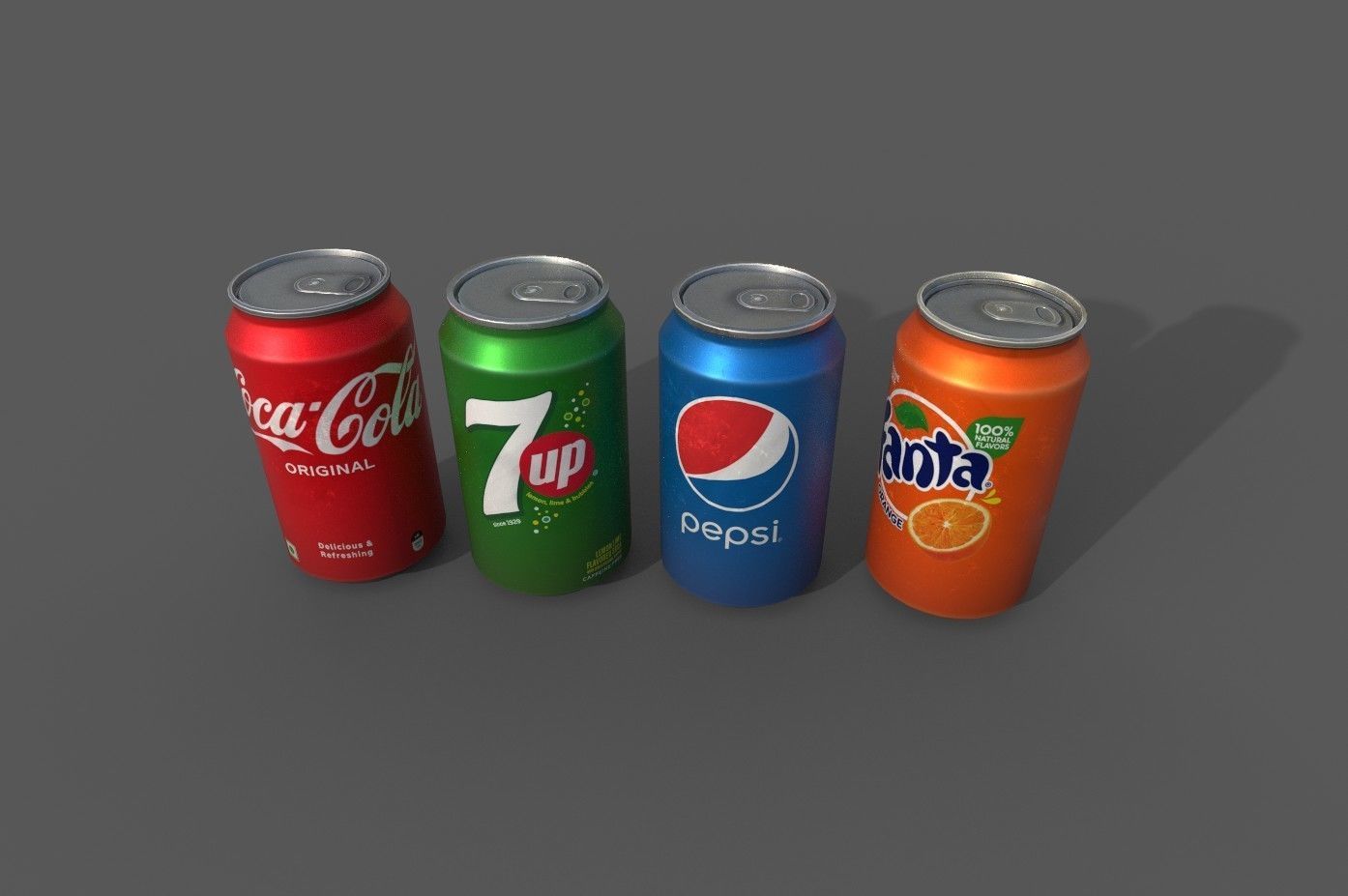 Cool stand fridge set with cans include brand and blank model Low-poly 3D model_25