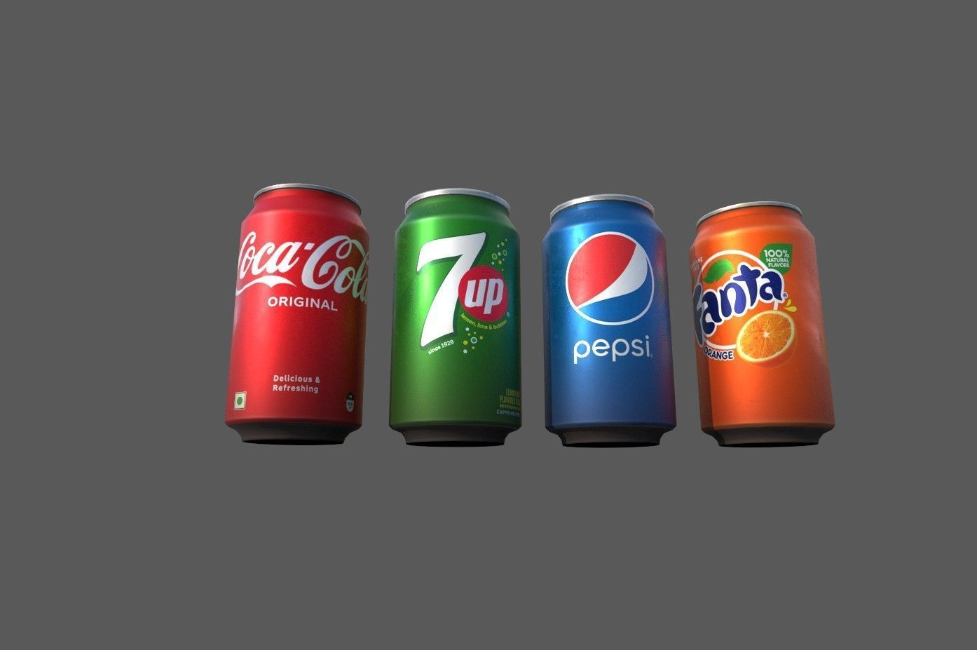 Cool stand fridge set with cans include brand and blank model Low-poly 3D model_31