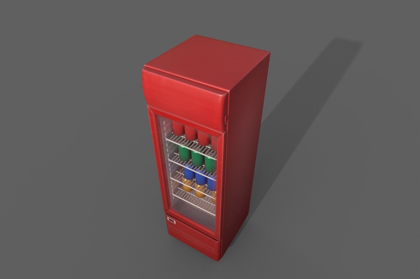 Cool stand fridge set with cans include brand and blank model Low-poly 3D model_16