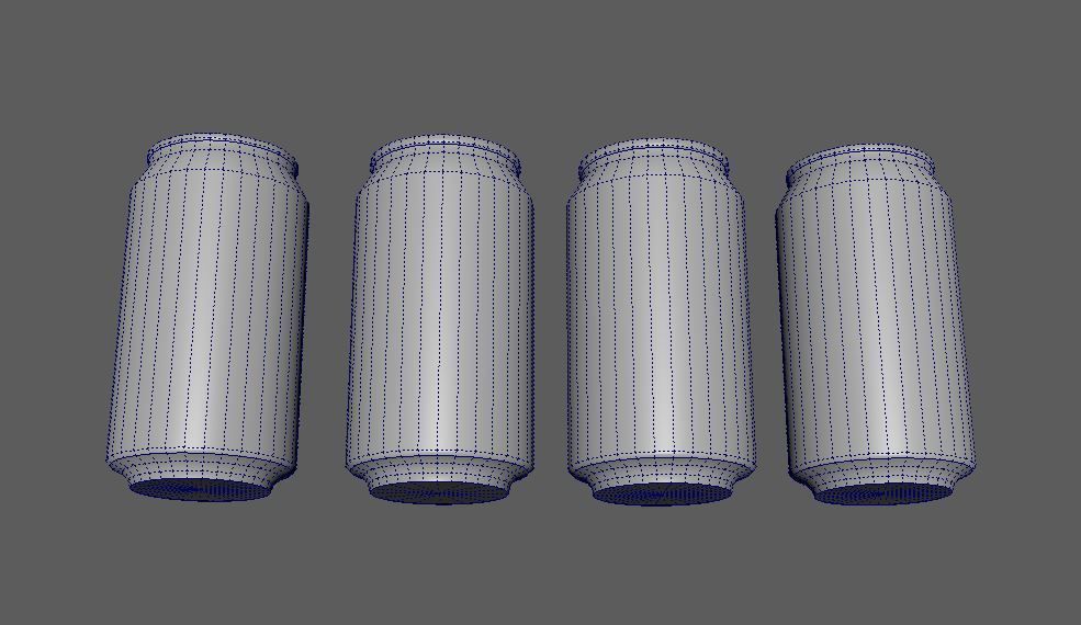 Cool stand fridge set with cans include brand and blank model Low-poly 3D model_36