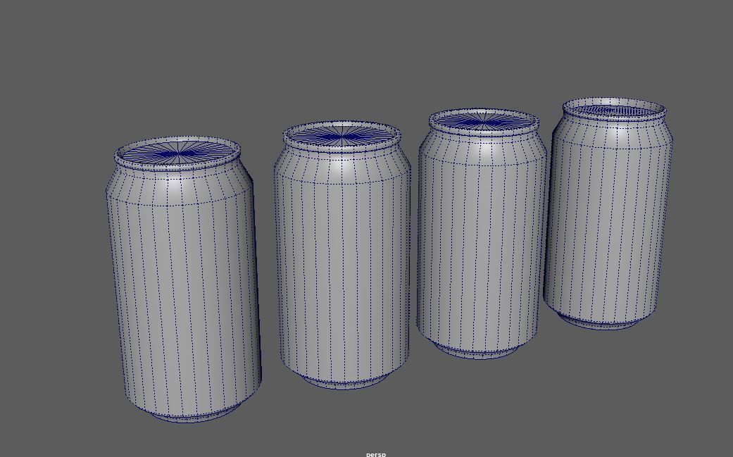 Cool stand fridge set with cans include brand and blank model Low-poly 3D model_33