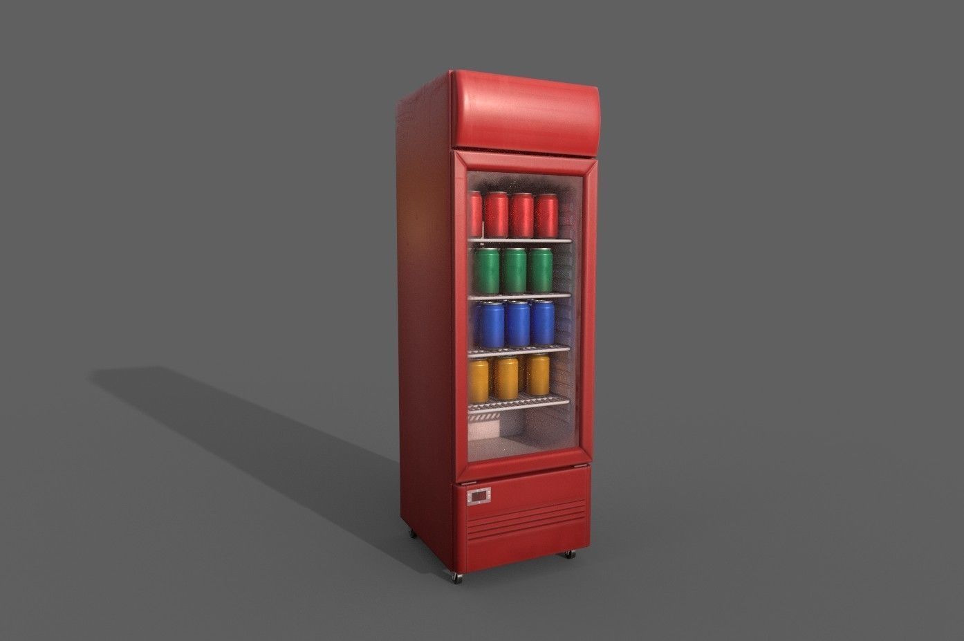 Cool stand fridge set with cans include brand and blank model Low-poly 3D model_9