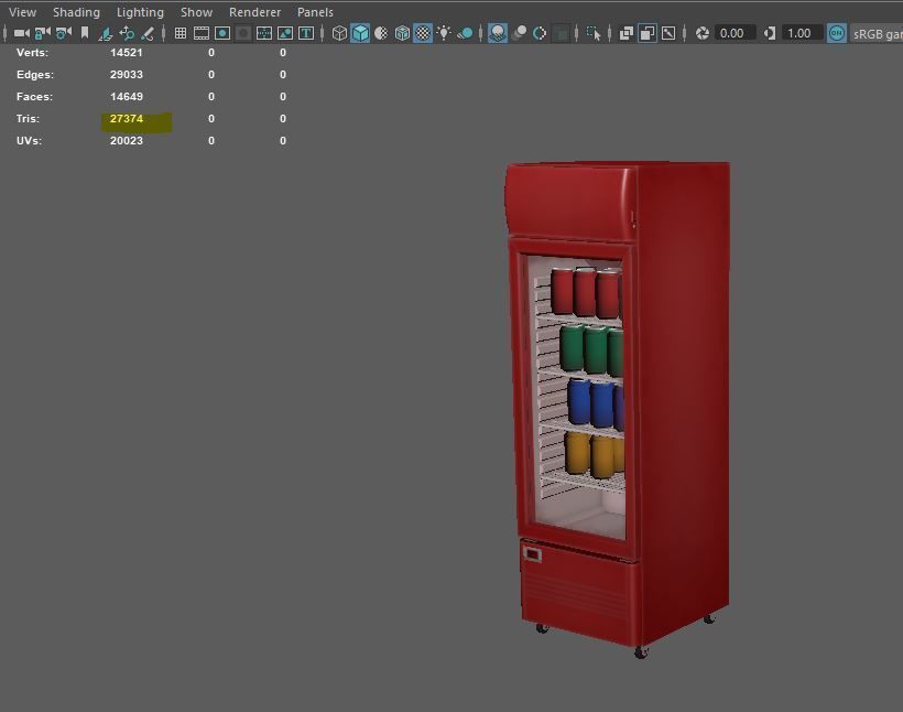 Cool stand fridge set with cans include brand and blank model Low-poly 3D model_17