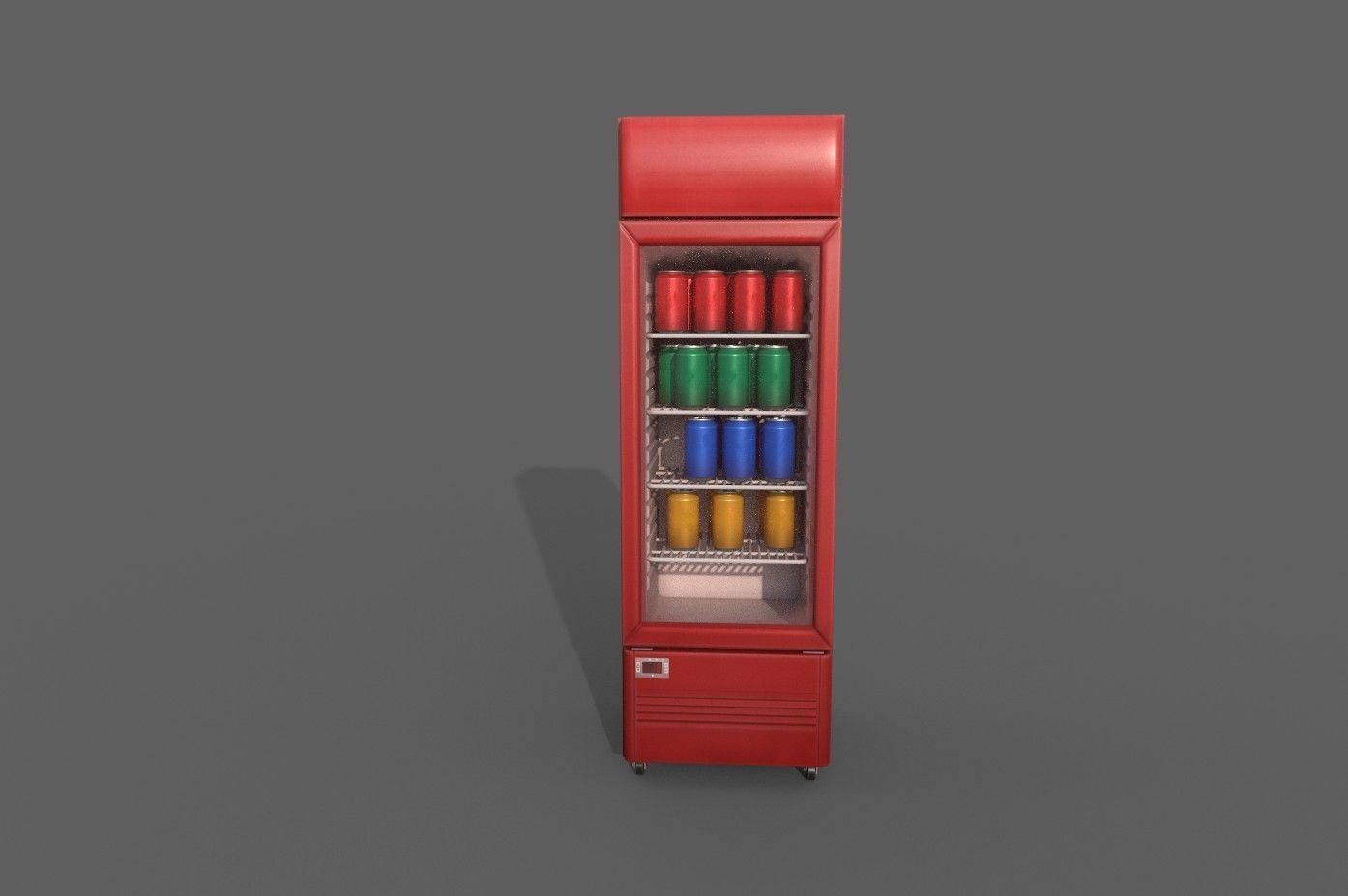 Cool stand fridge set with cans include brand and blank model Low-poly 3D model_10