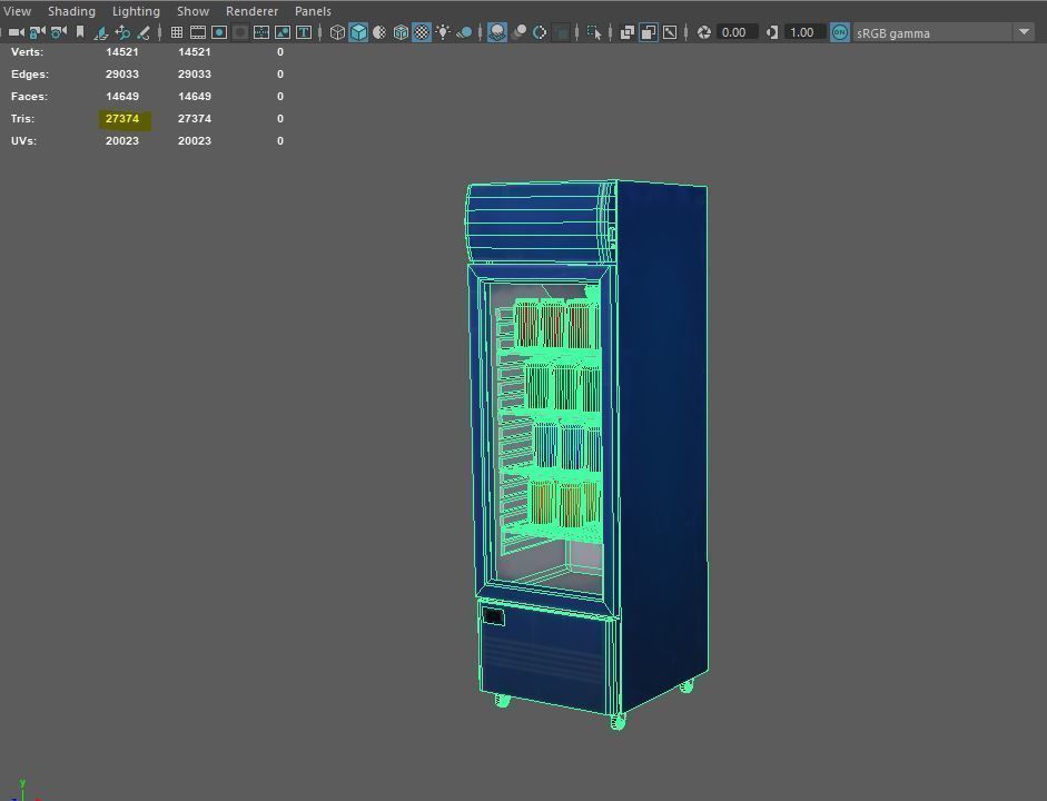 Cool stand fridge set with cans include brand and blank model Low-poly 3D model_8