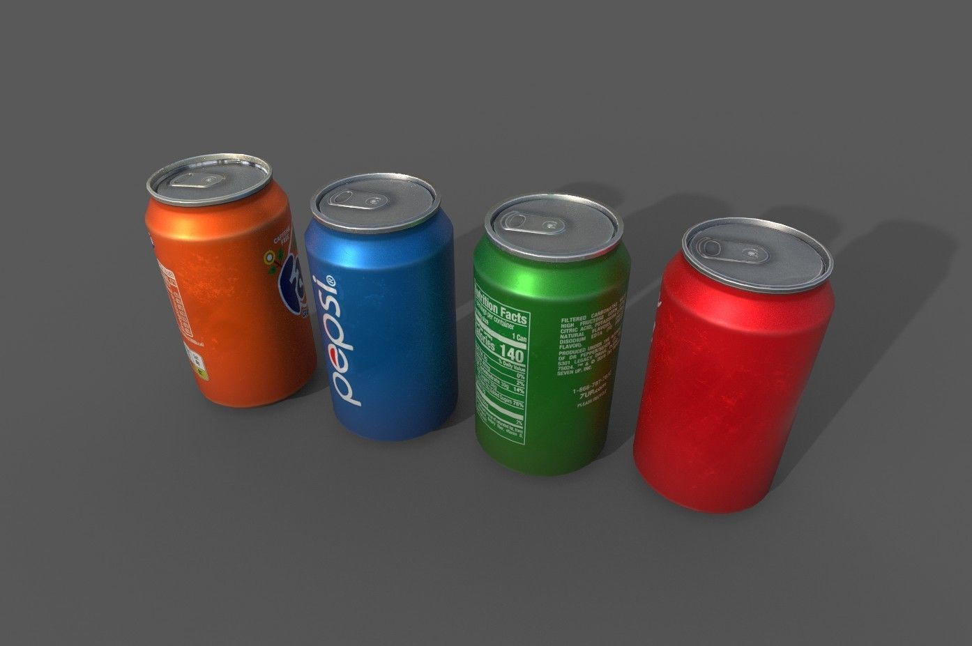 Cool stand fridge set with cans include brand and blank model Low-poly 3D model_28