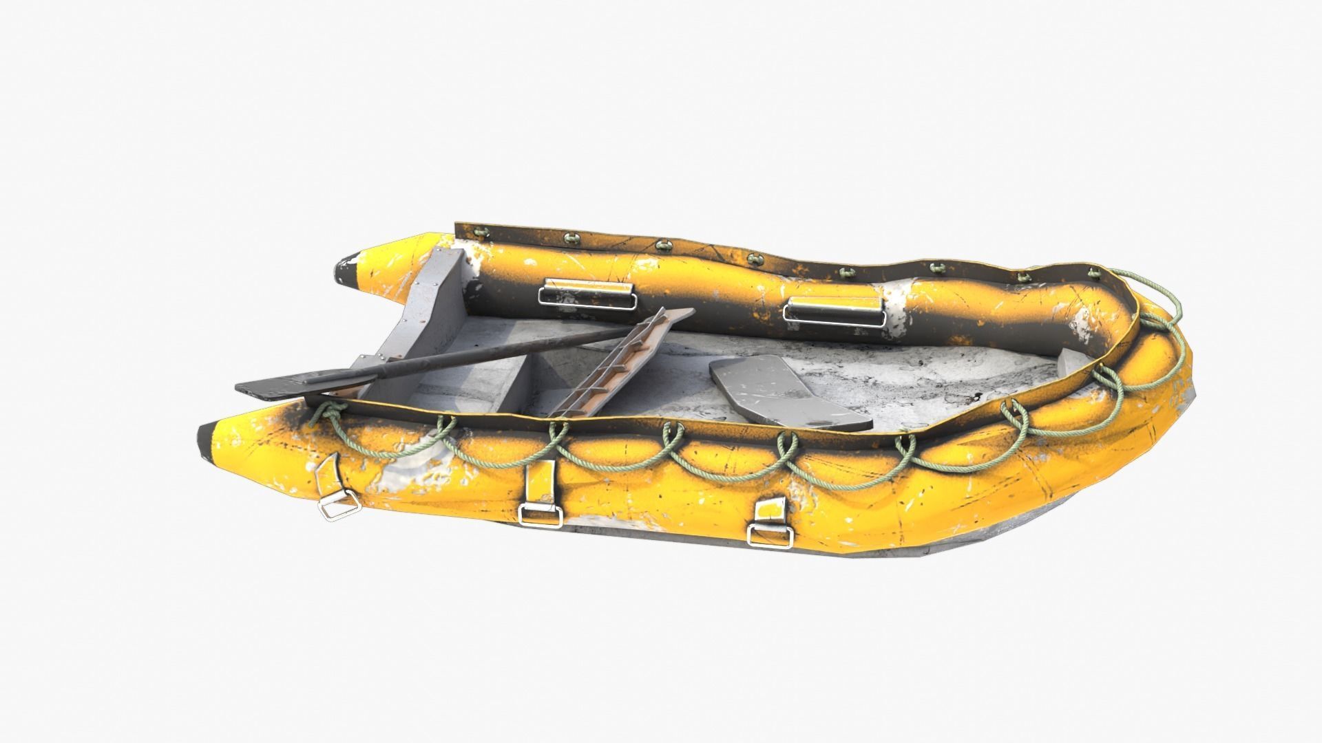 Broken Inflatable Boat Low-poly 3D model_6