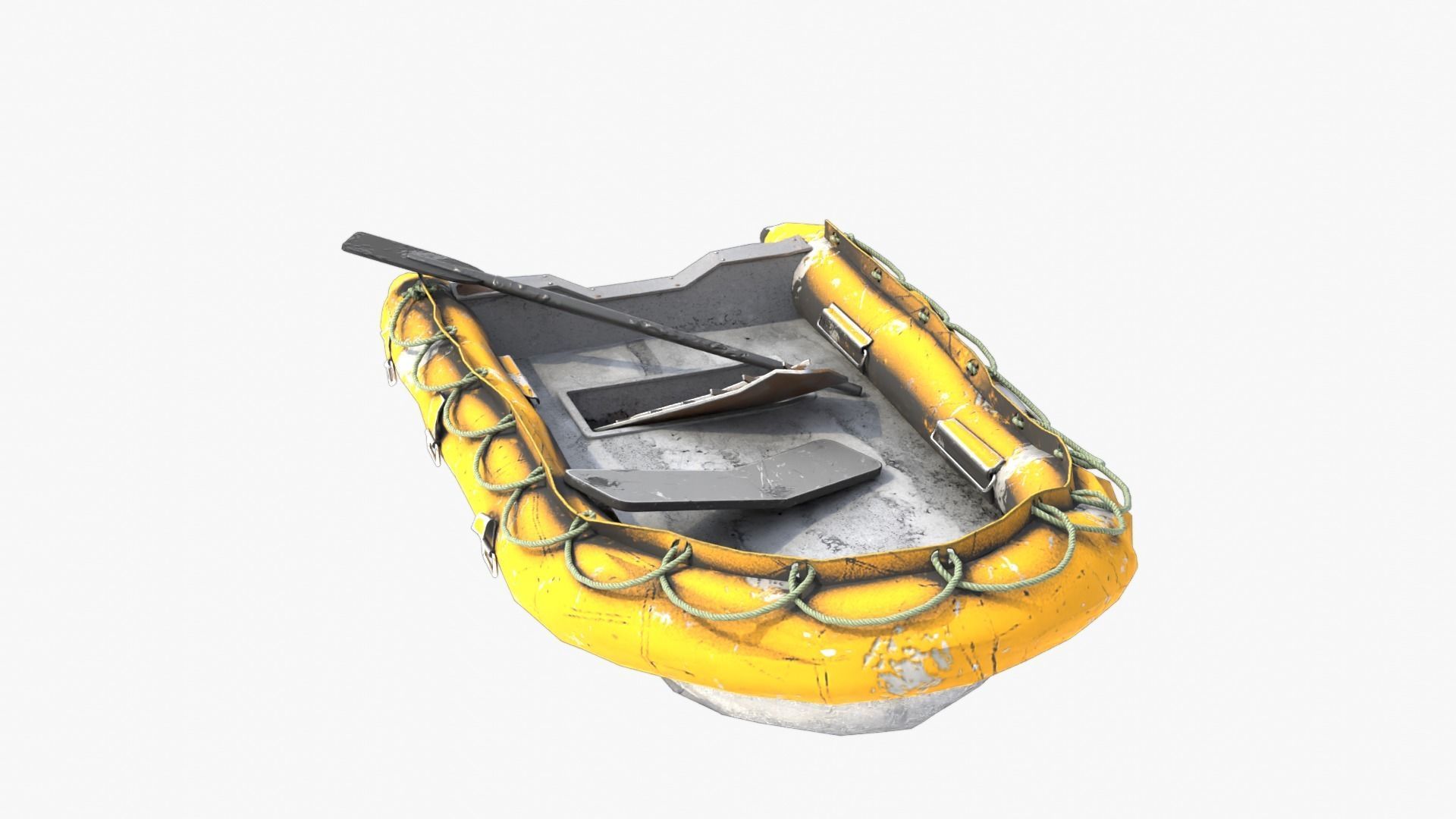 Broken Inflatable Boat Low-poly 3D model_8
