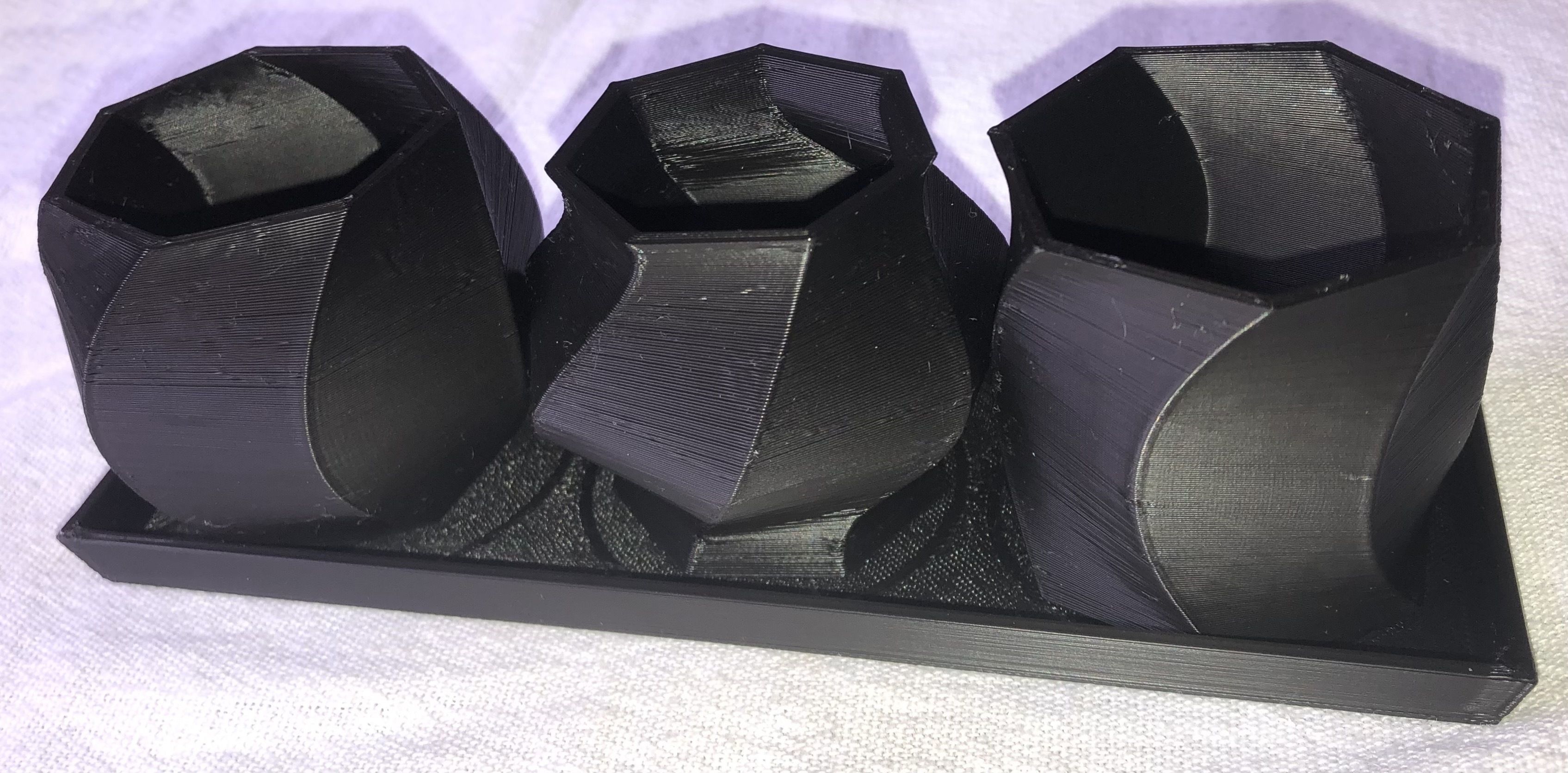 Heptagon Planter Trio 3D print model_1