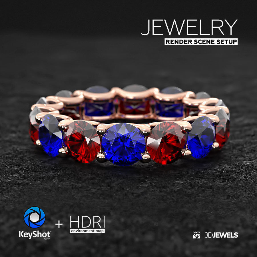 KeyShot 3D Rendering Scene Setup Jewelry On The Rock 3D model_2