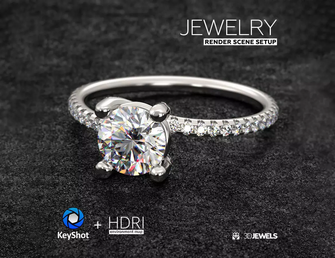 KeyShot 3D Rendering Scene Setup Jewelry On The Rock 3D model_0