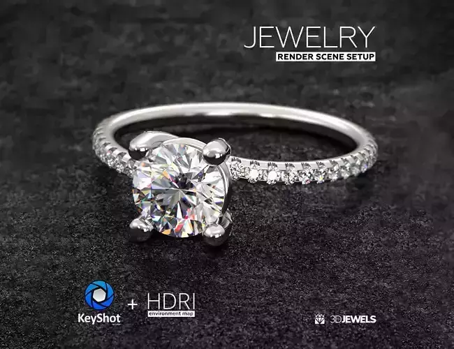 KeyShot 3D Rendering Scene Setup Jewelry On The Rock