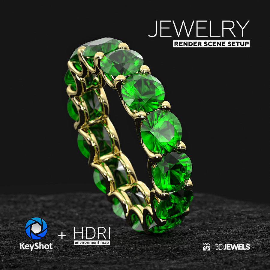 KeyShot 3D Rendering Scene Setup Jewelry On The Rock 3D model_3
