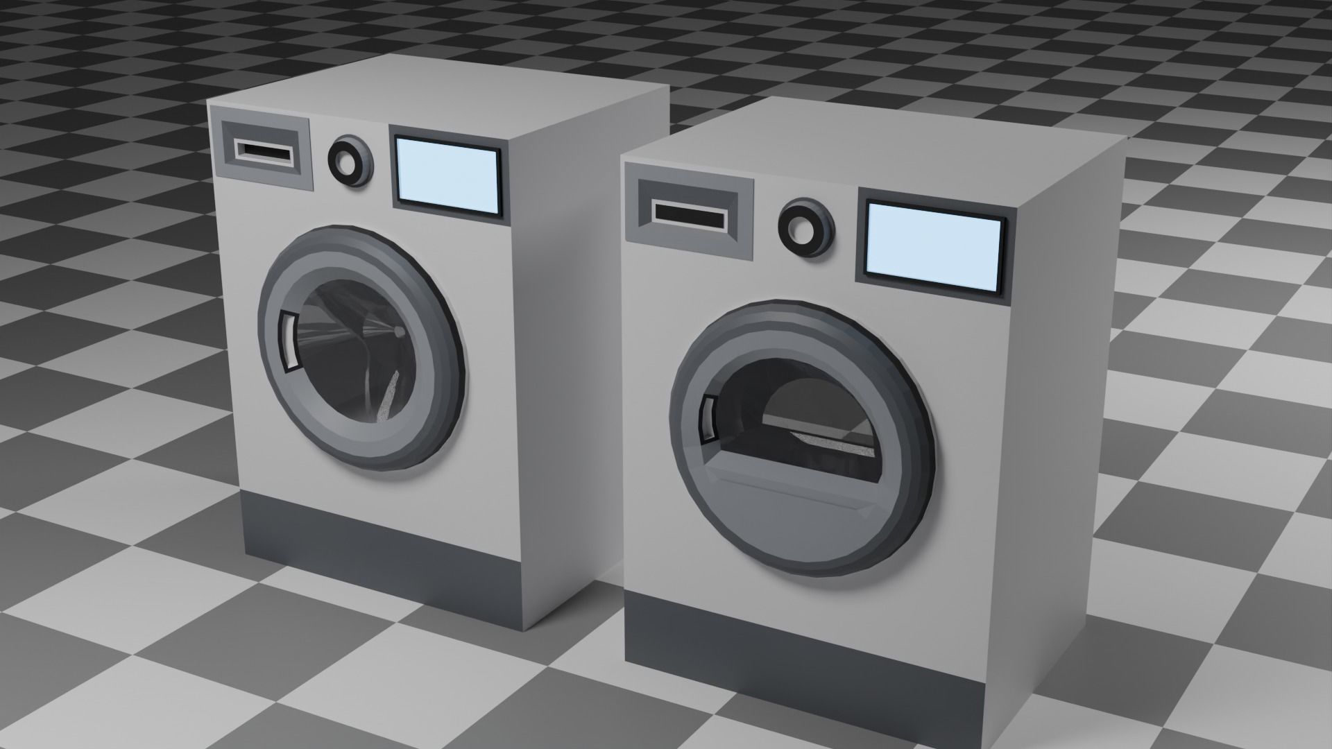 Washer and Dryer Free low-poly 3D model_4