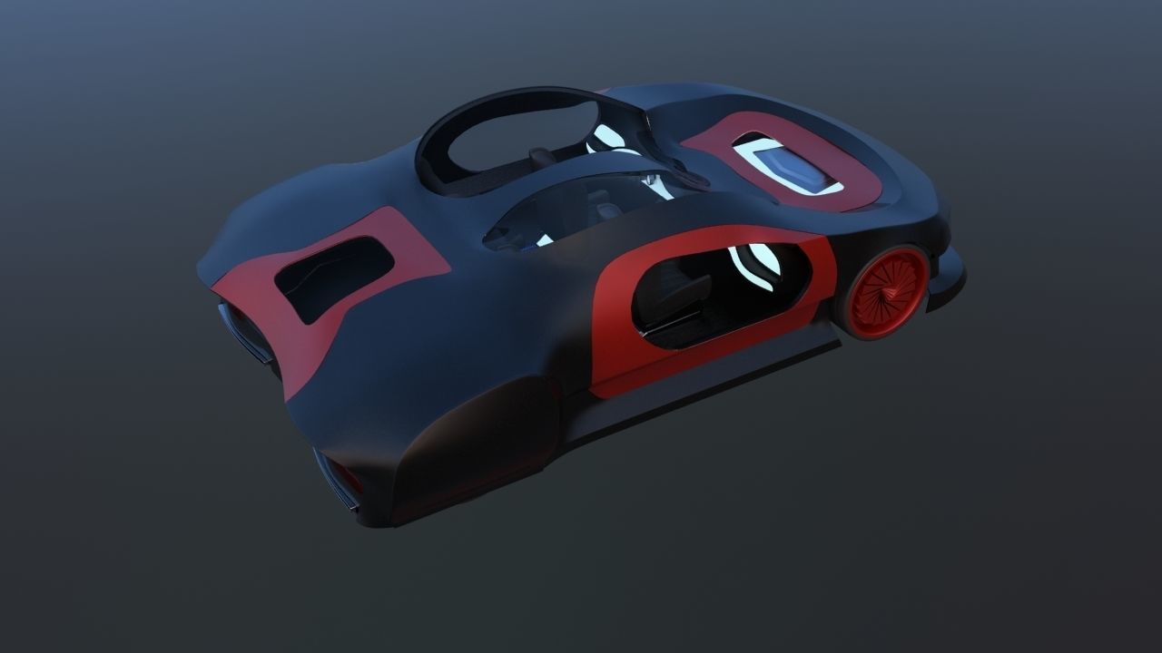 Futuristic Concept Car 3D model_16