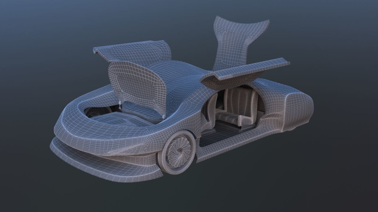 Futuristic Concept Car 3D model_35