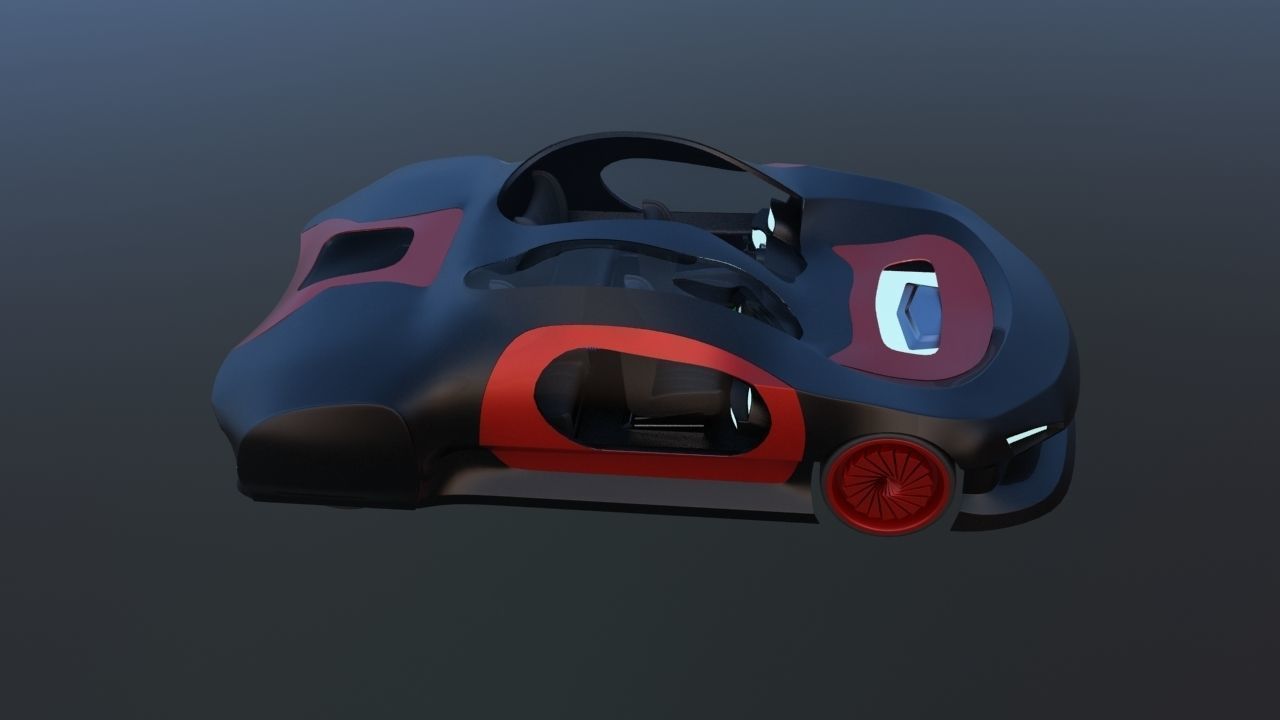 Futuristic Concept Car 3D model_17
