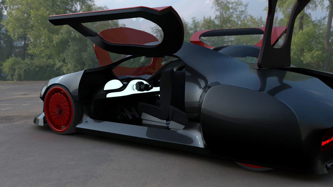 Futuristic Concept Car 3D model_11