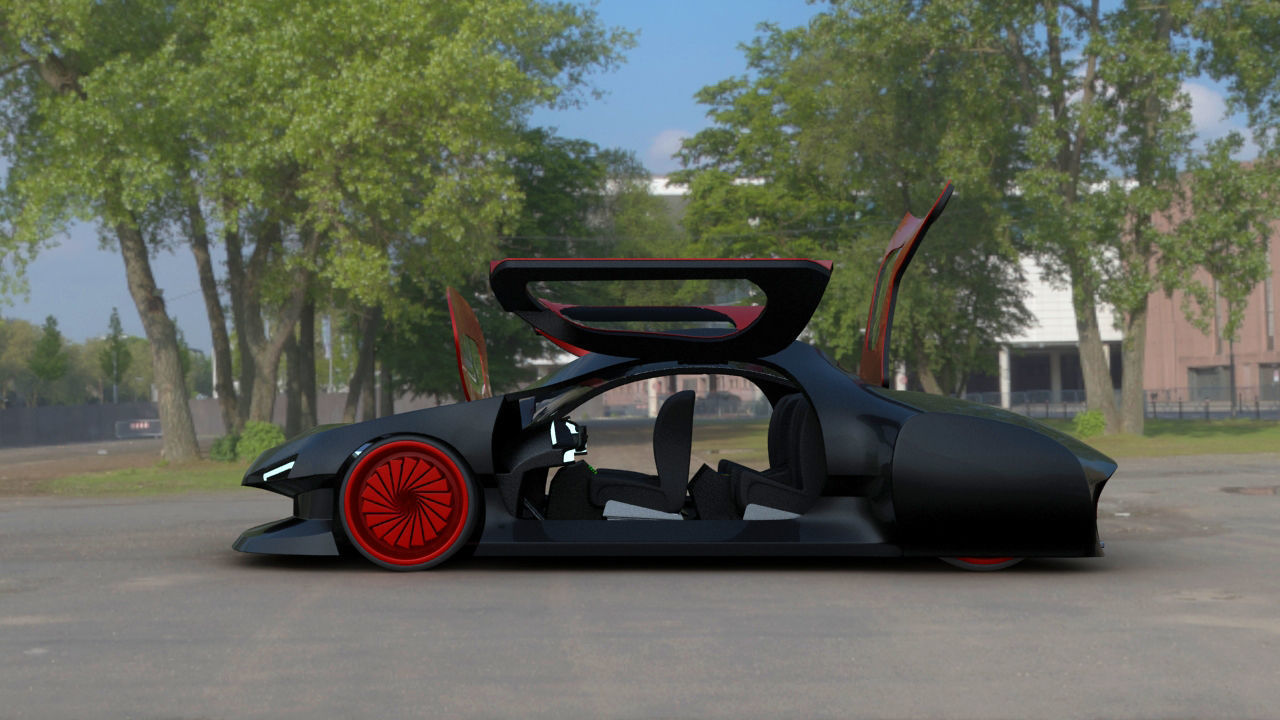 Futuristic Concept Car 3D model_7