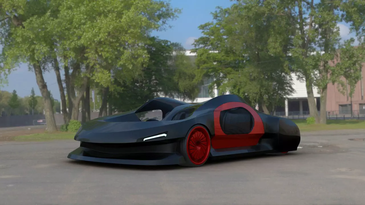 Futuristic Concept Car 3D model_0