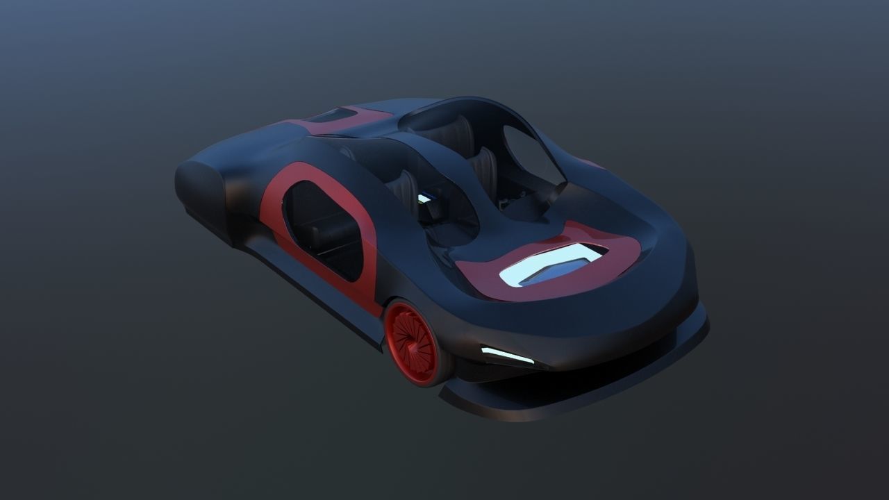 Futuristic Concept Car 3D model_18