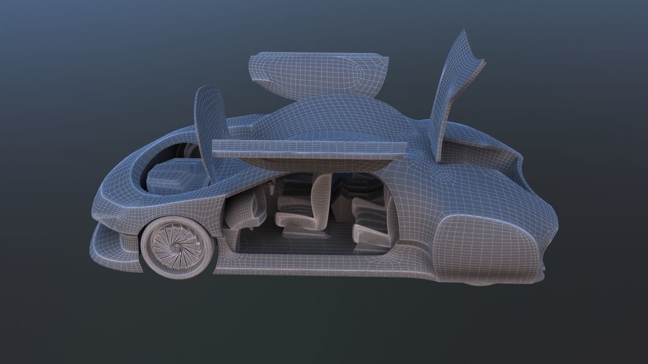 Futuristic Concept Car 3D model_36