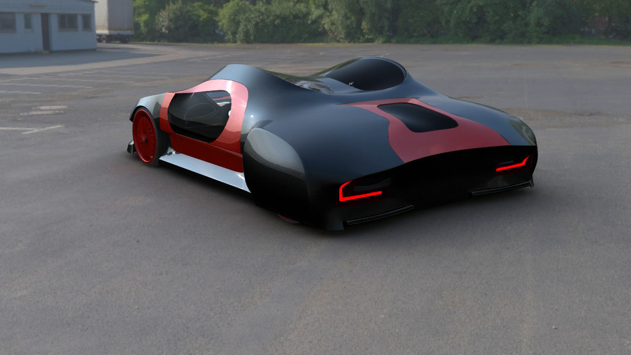 Futuristic Concept Car 3D model_5
