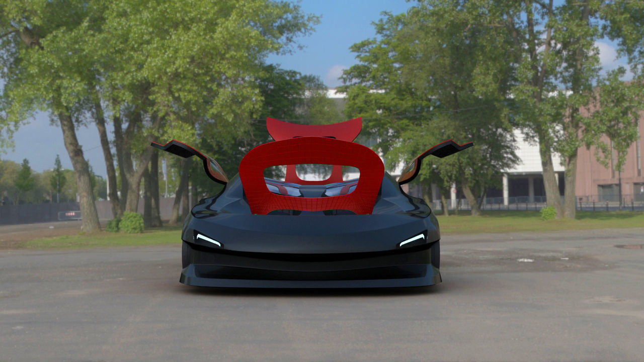 Futuristic Concept Car 3D model_10