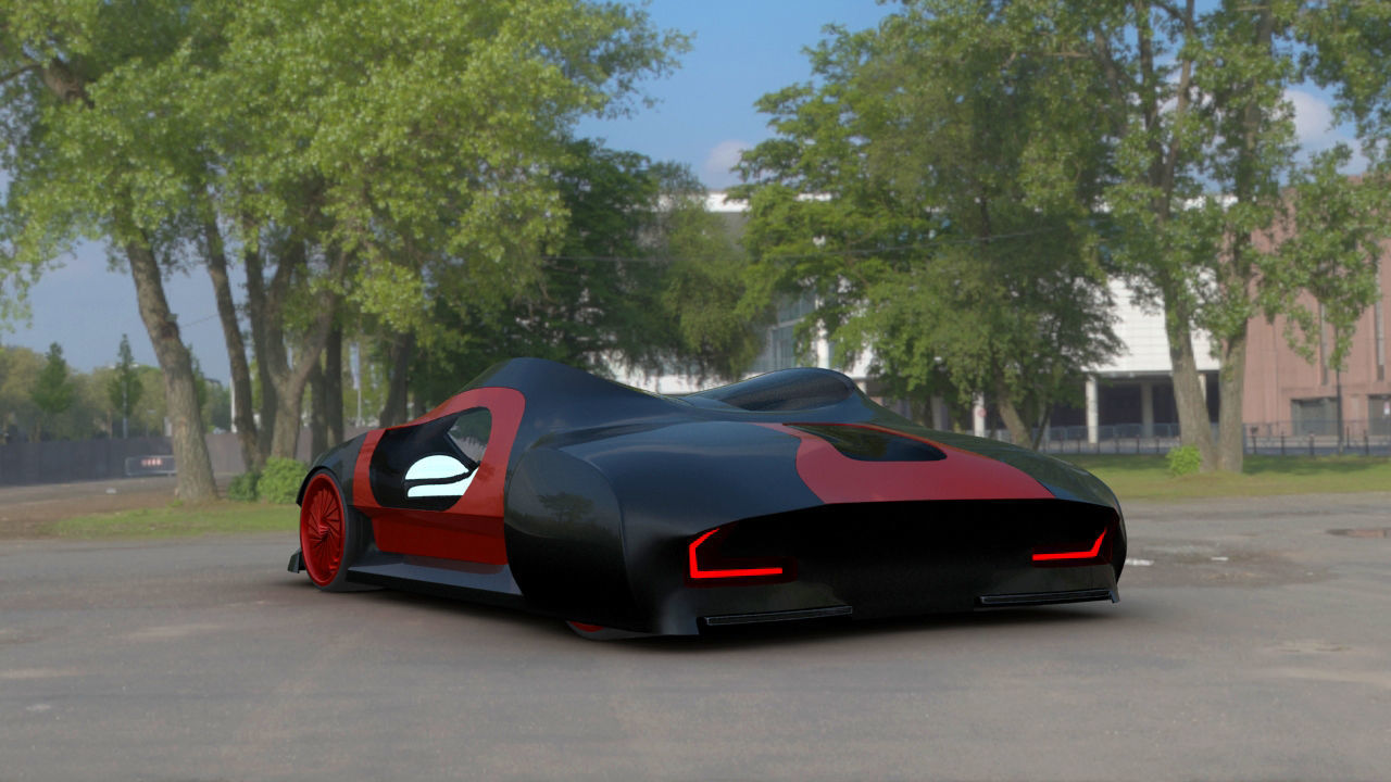 Futuristic Concept Car 3D model_2
