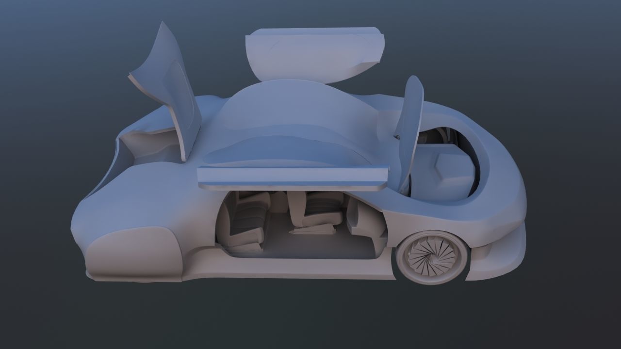 Futuristic Concept Car 3D model_30