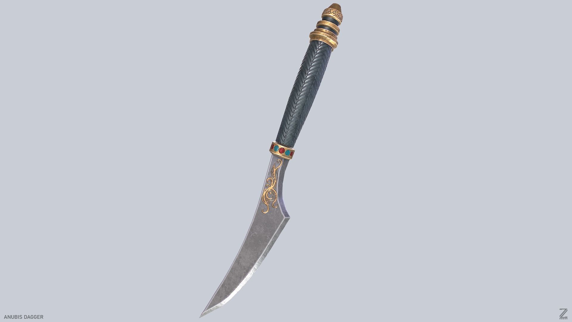 Anubis dagger Low-poly 3D model_5