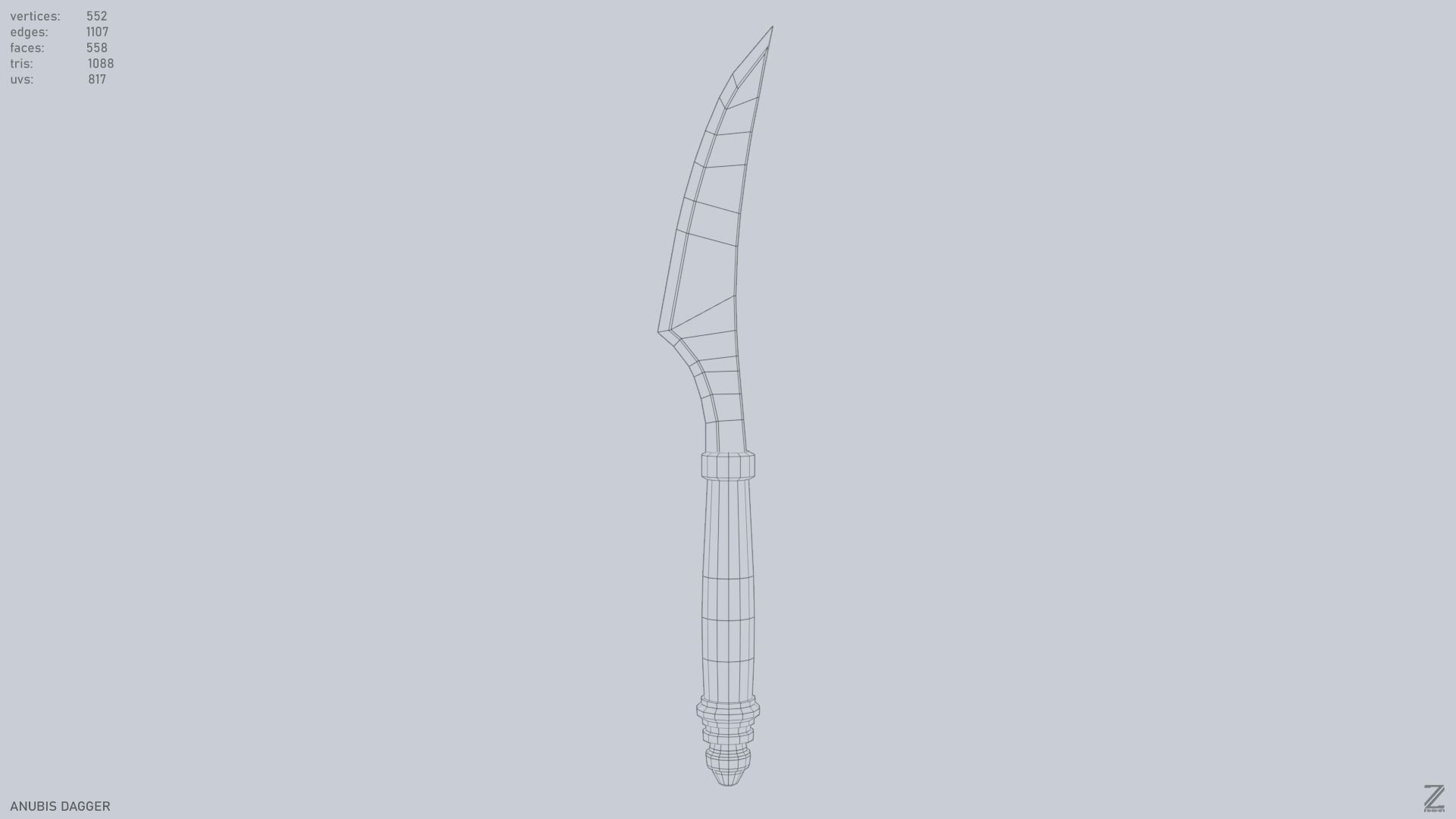 Anubis dagger Low-poly 3D model_9