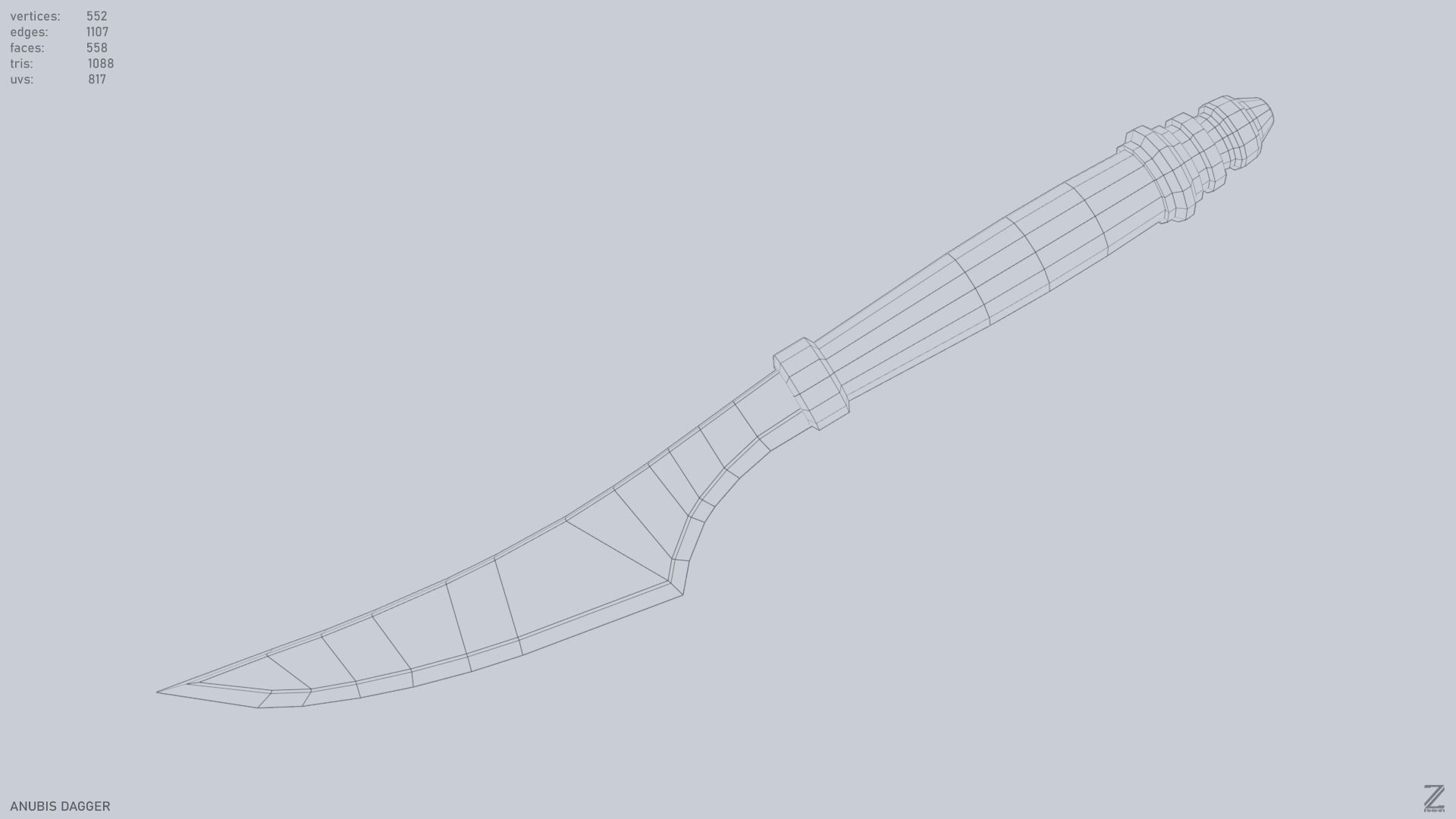 Anubis dagger Low-poly 3D model_12