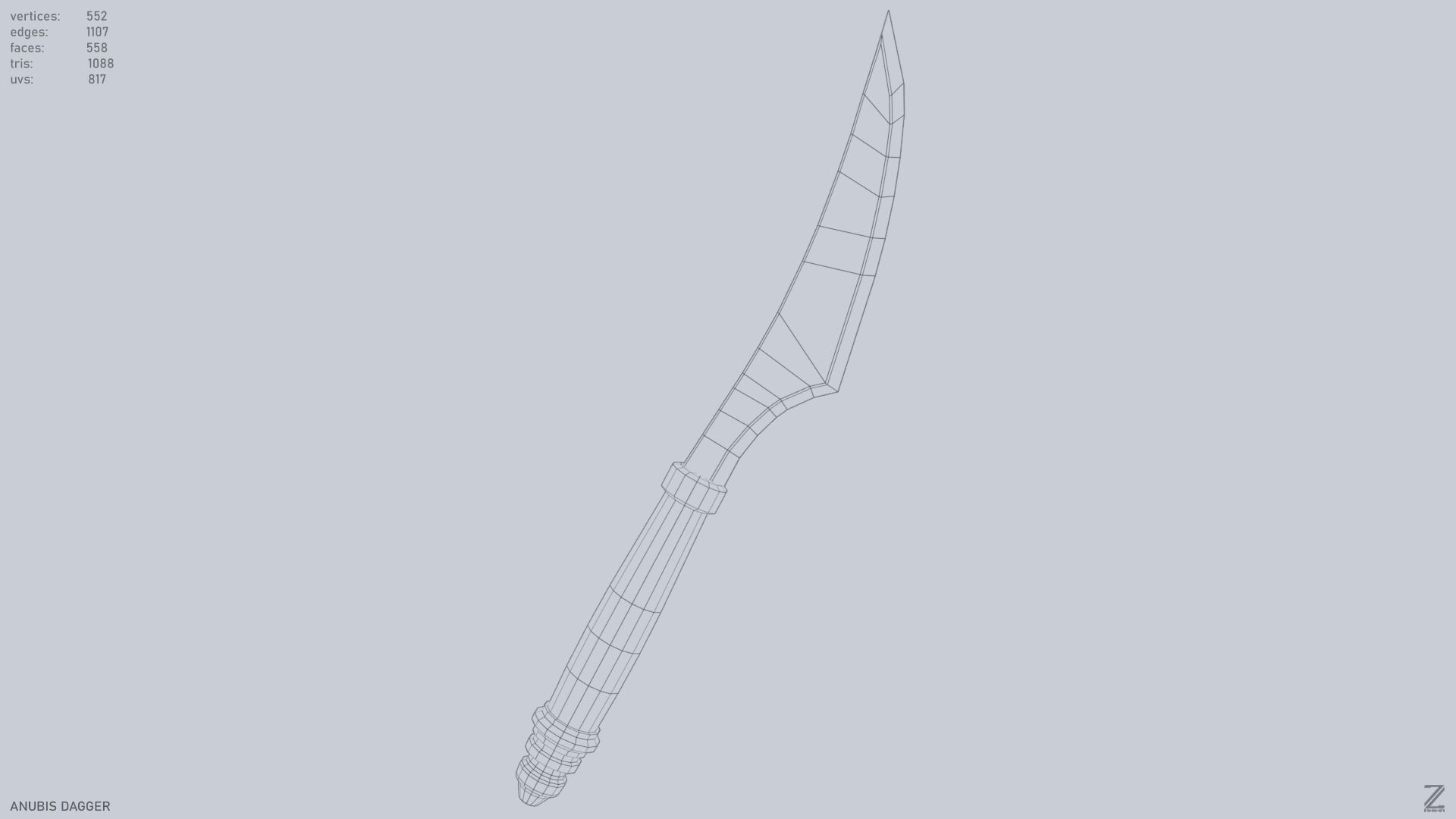 Anubis dagger Low-poly 3D model_13