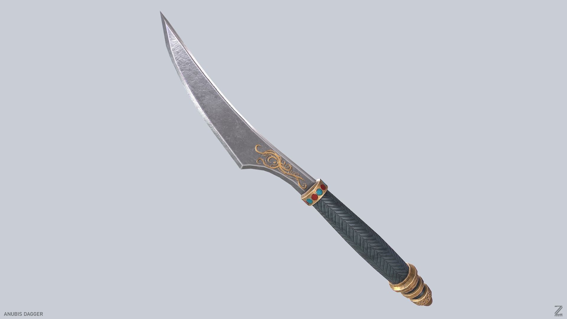 Anubis dagger Low-poly 3D model_7