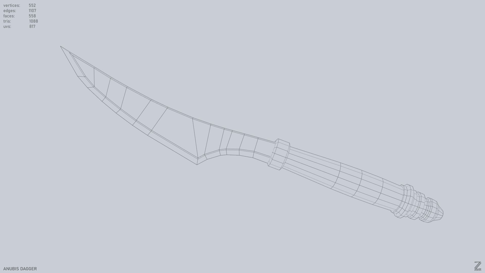 Anubis dagger Low-poly 3D model_11