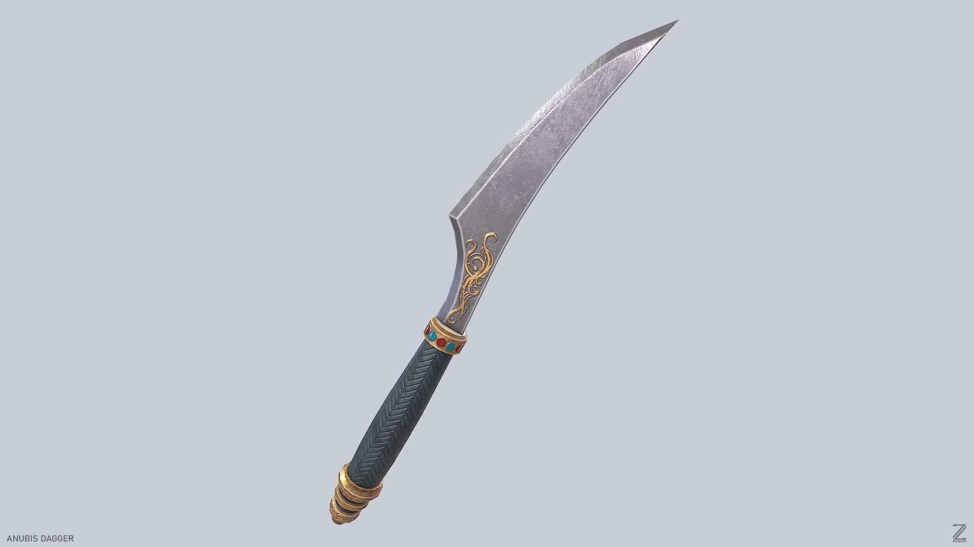 Anubis dagger Low-poly 3D model_6