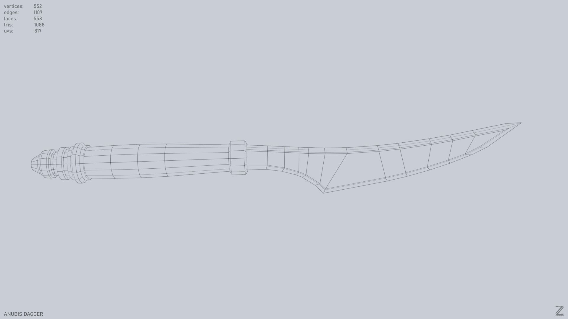 Anubis dagger Low-poly 3D model_15