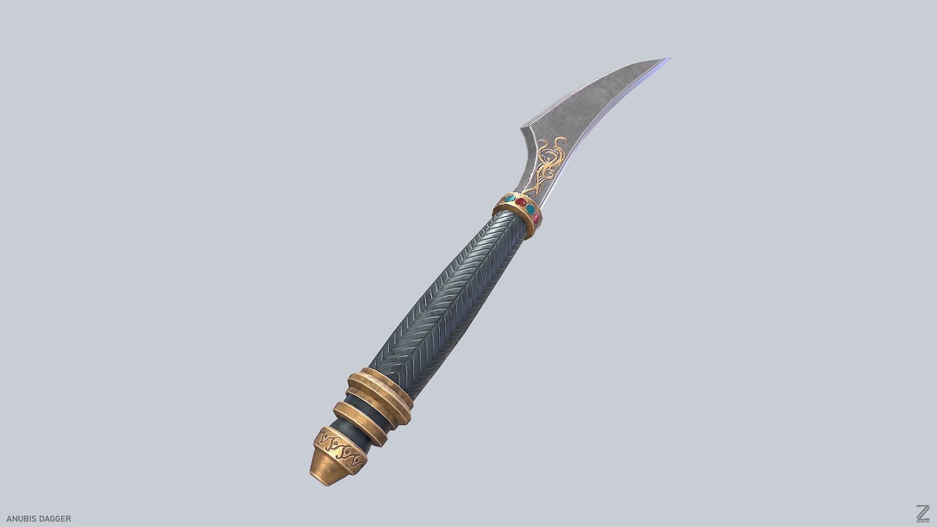 Anubis dagger Low-poly 3D model_8
