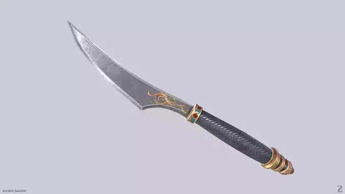 Anubis dagger Low-poly 3D model