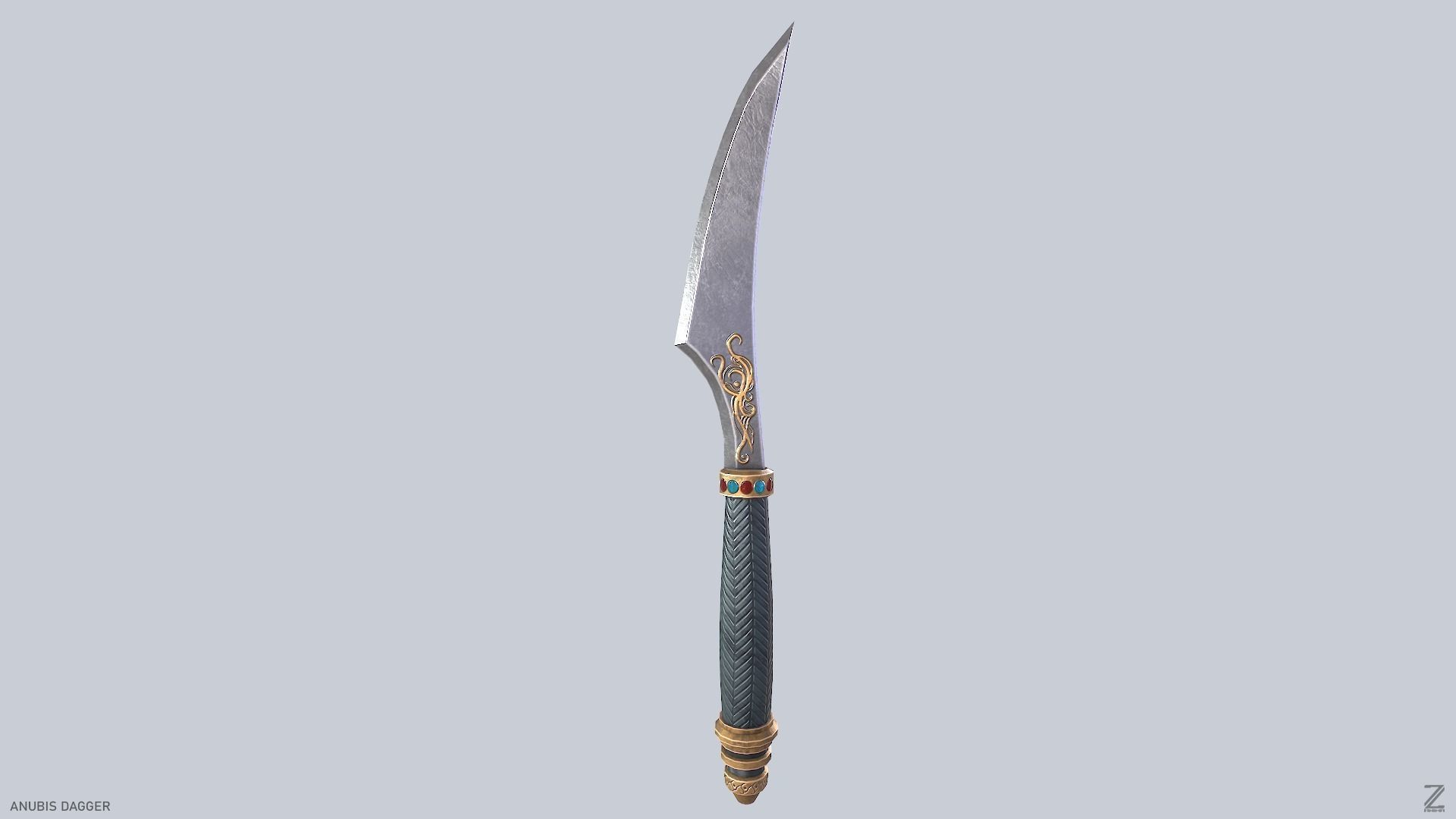 Anubis dagger Low-poly 3D model_2