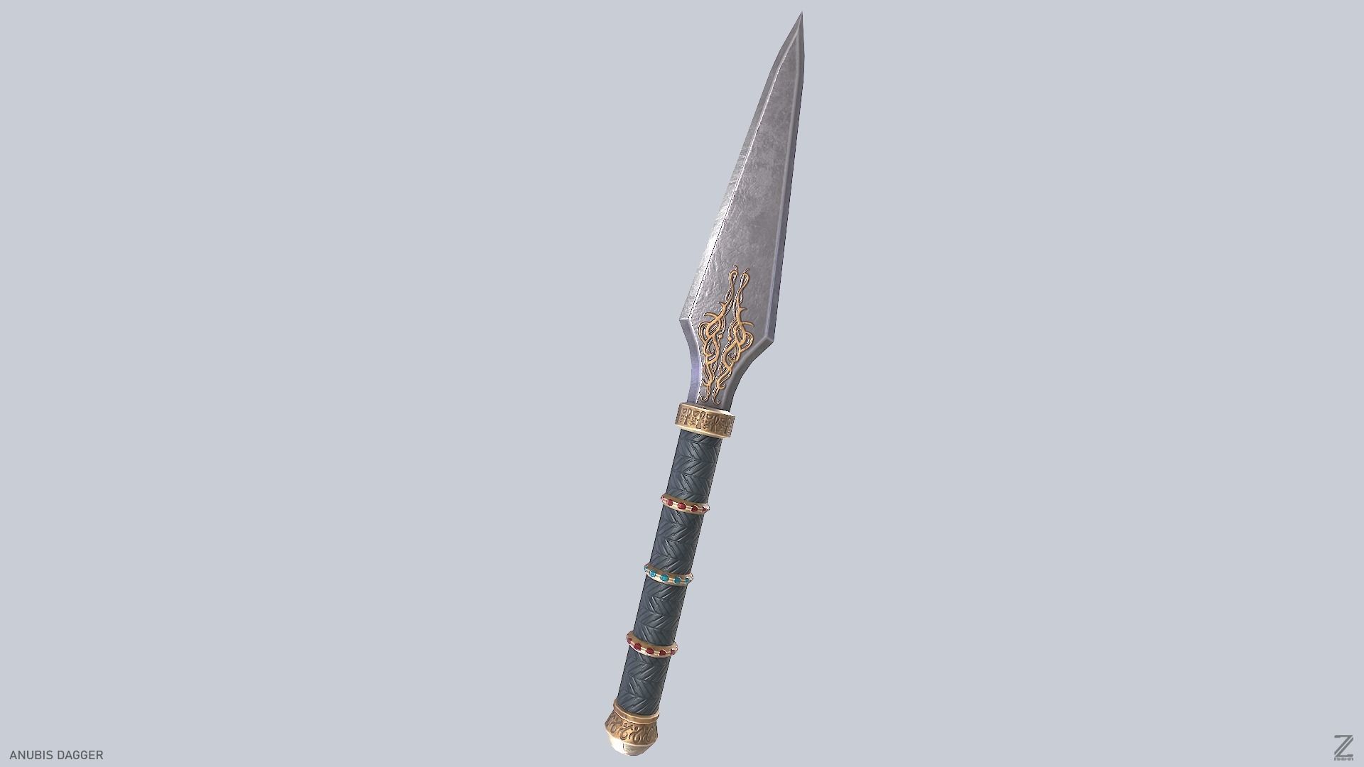 Anubis dagger Low-poly 3D model_5