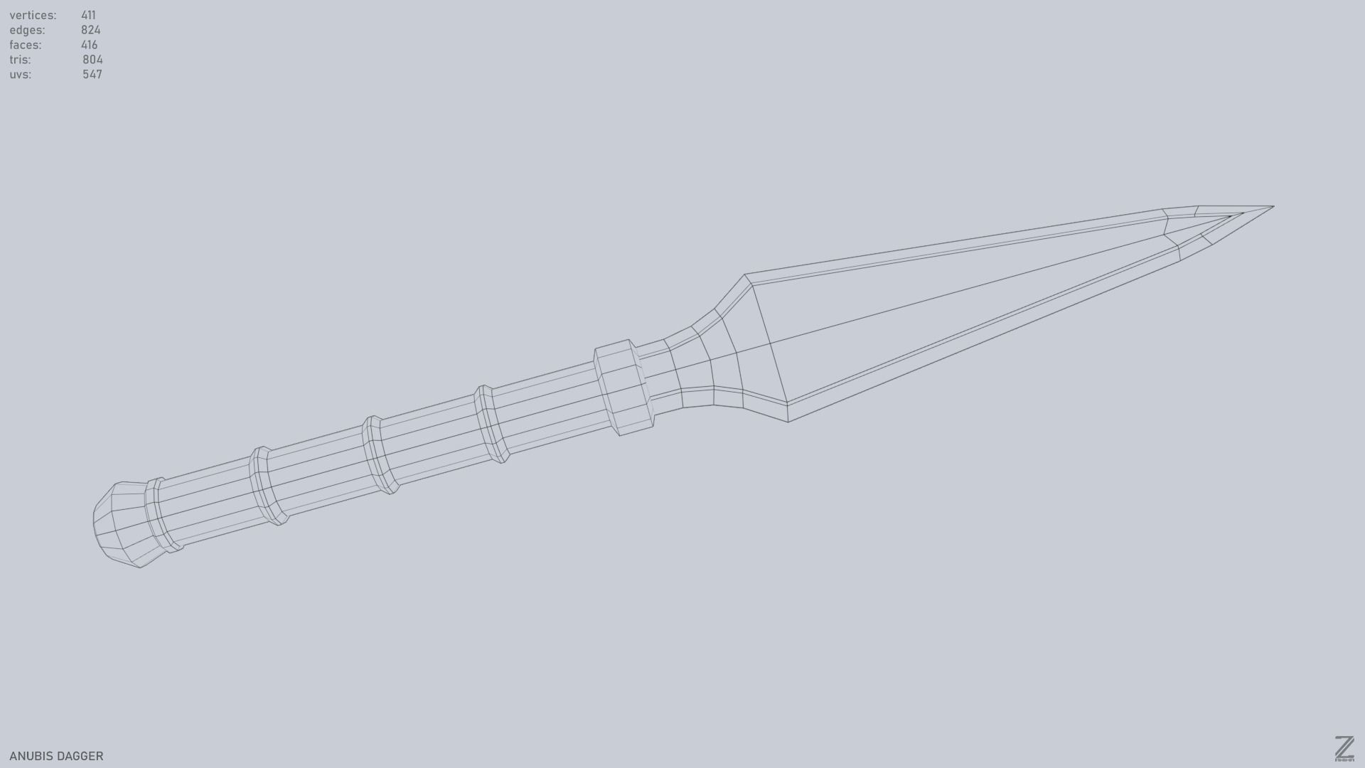 Anubis dagger Low-poly 3D model_14