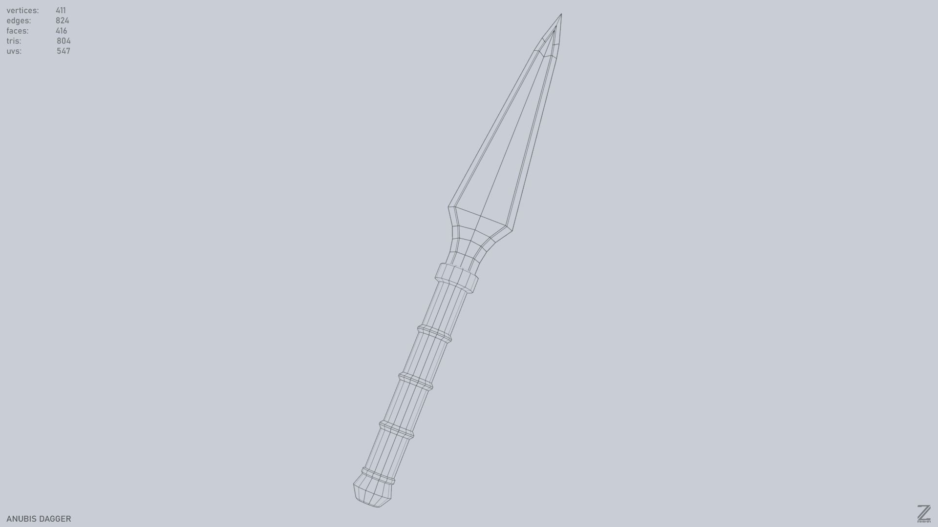 Anubis dagger Low-poly 3D model_15