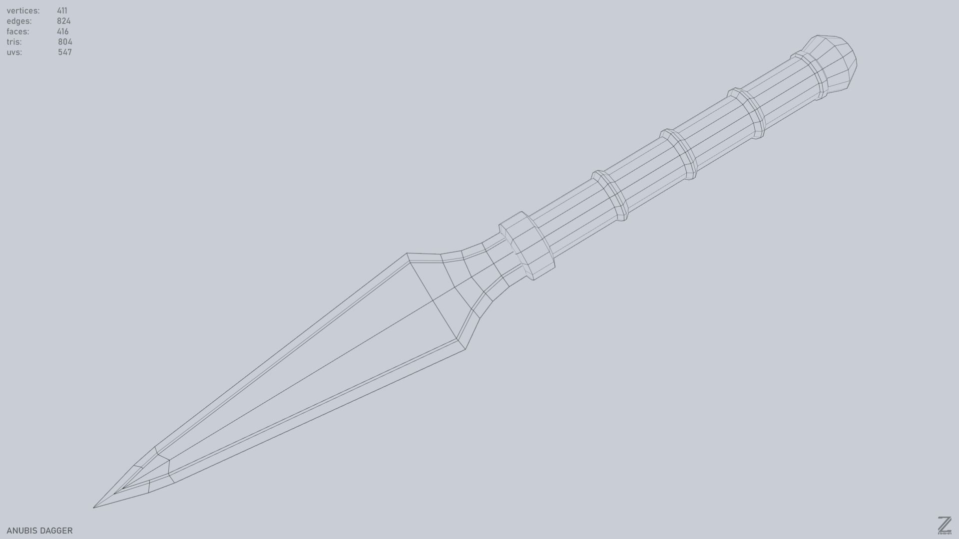 Anubis dagger Low-poly 3D model_12
