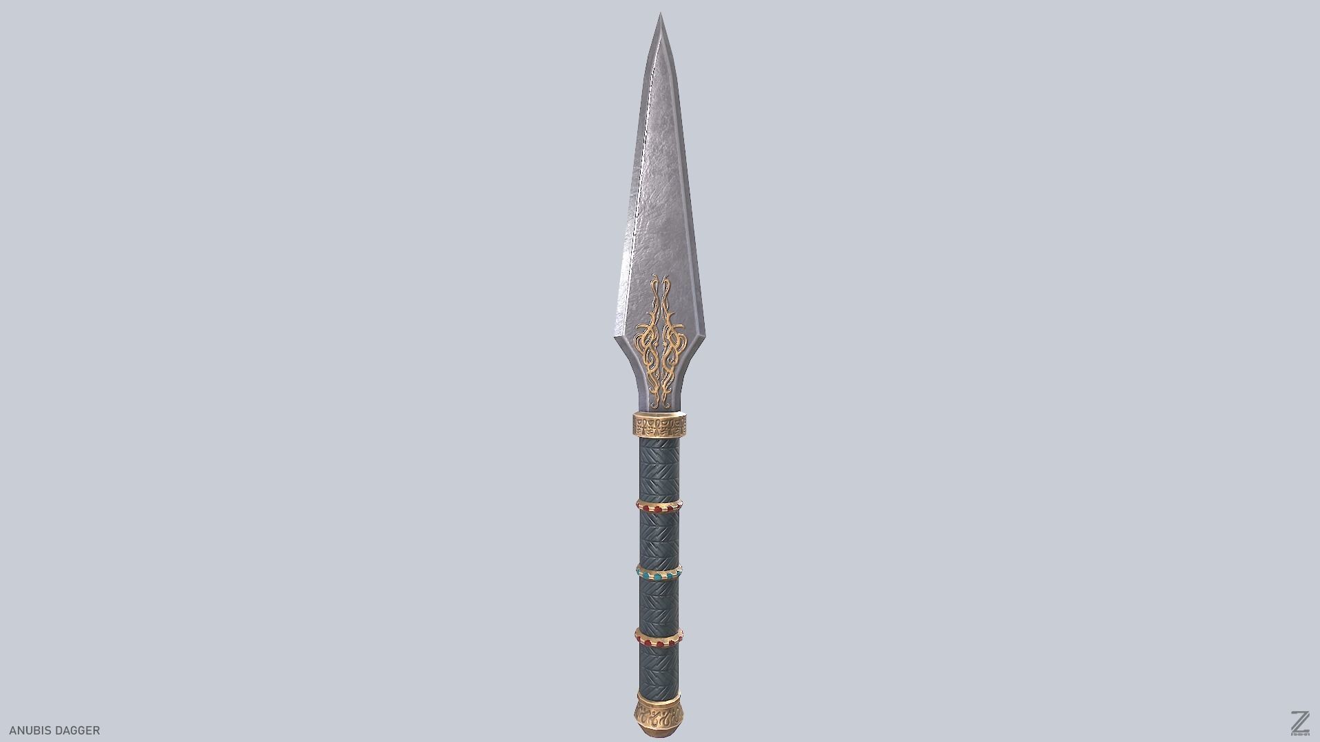 Anubis dagger Low-poly 3D model_2
