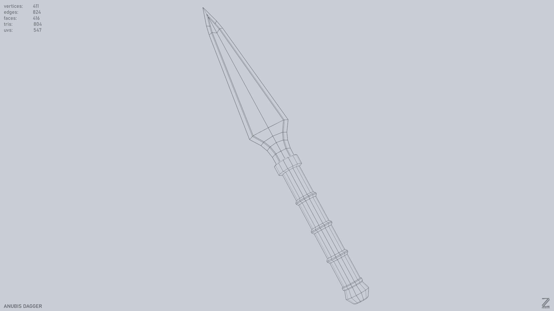Anubis dagger Low-poly 3D model_10