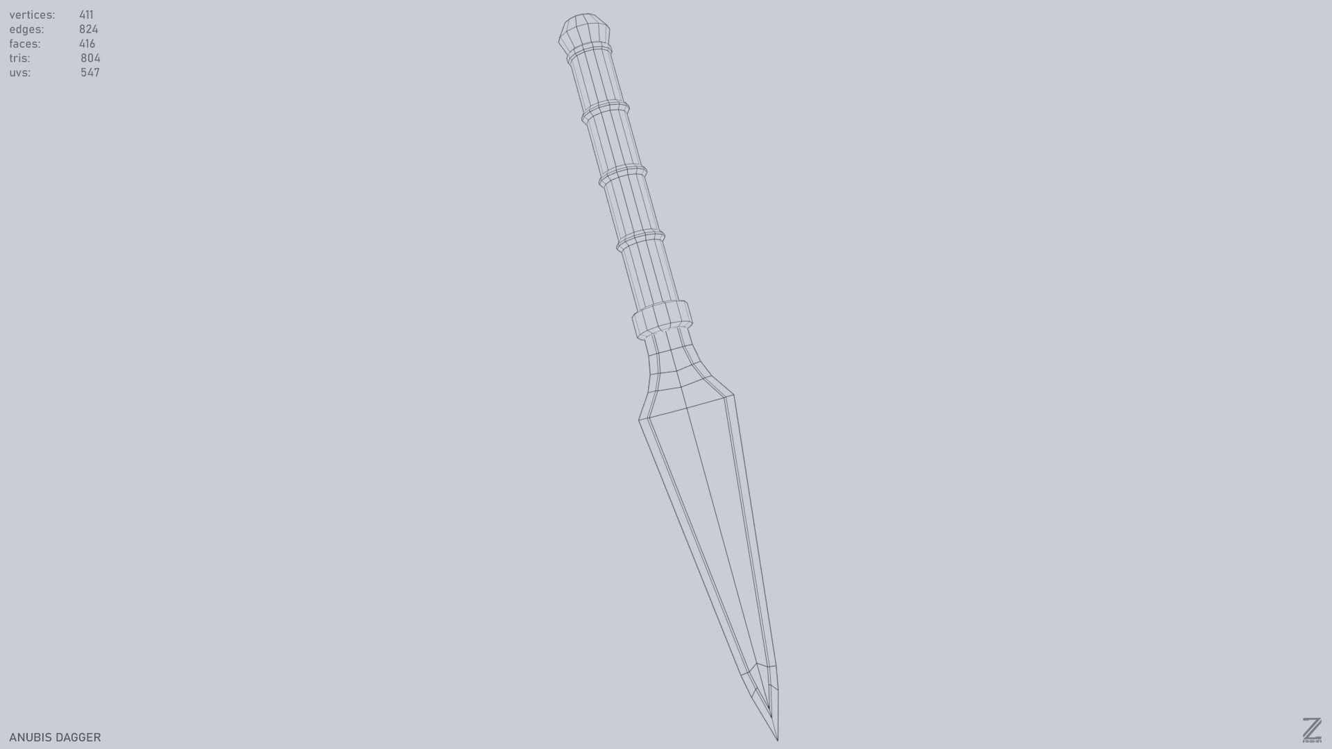 Anubis dagger Low-poly 3D model_13