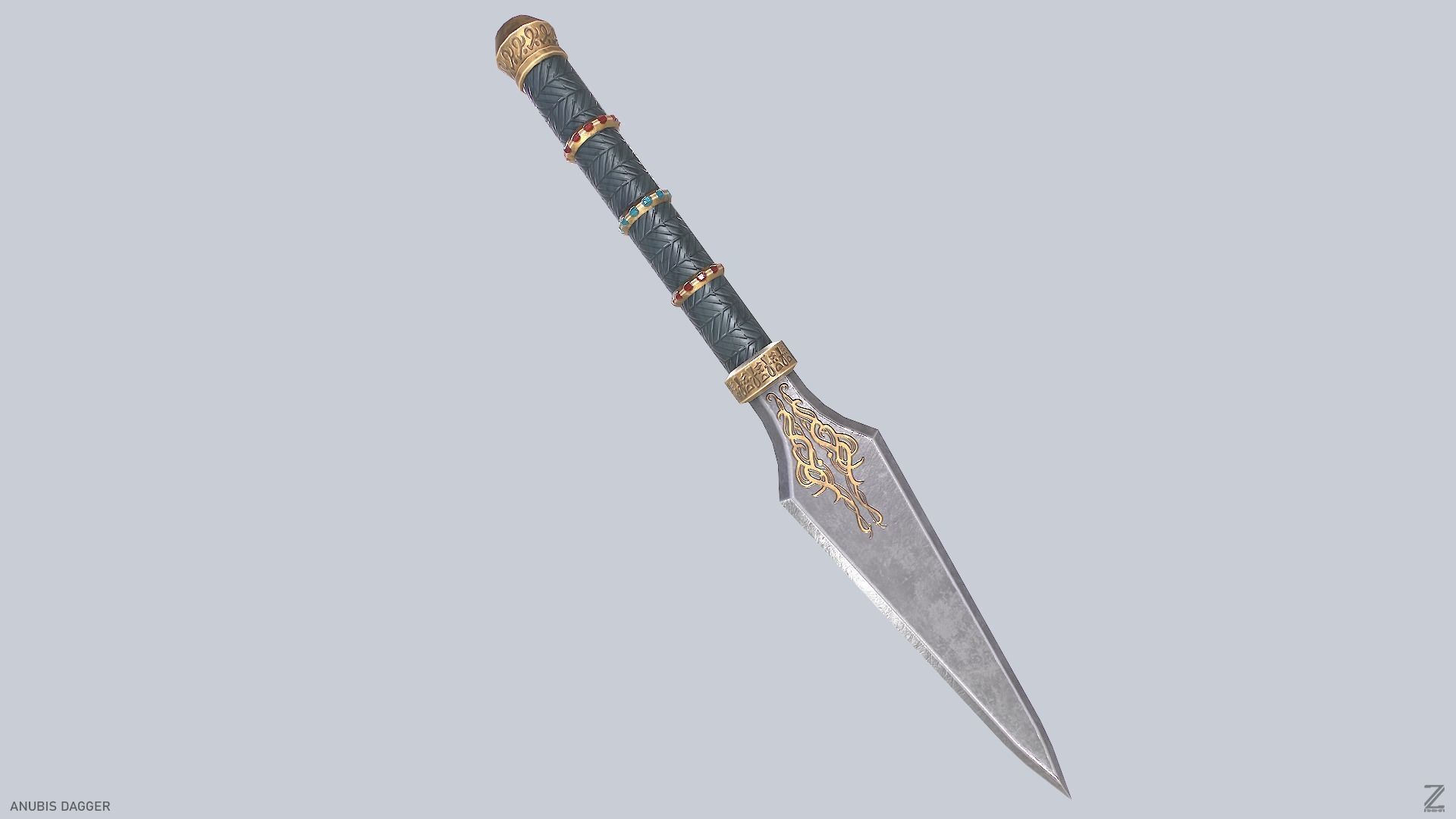 Anubis dagger Low-poly 3D model_8